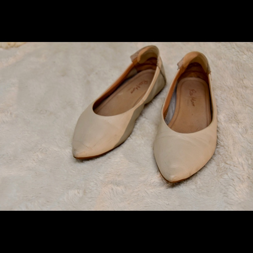 Sheep skin white flats